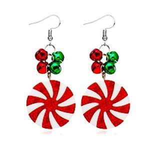 🎄 Christmas Dangle Earrings - Peppermint